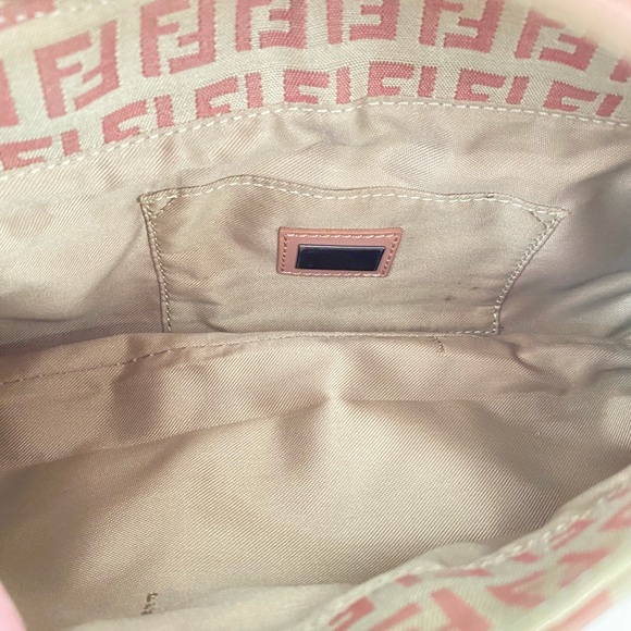 Vintage FENDI dusty pink monogram canvas Y2K 90s shoulder bag - Picture 8 of 11